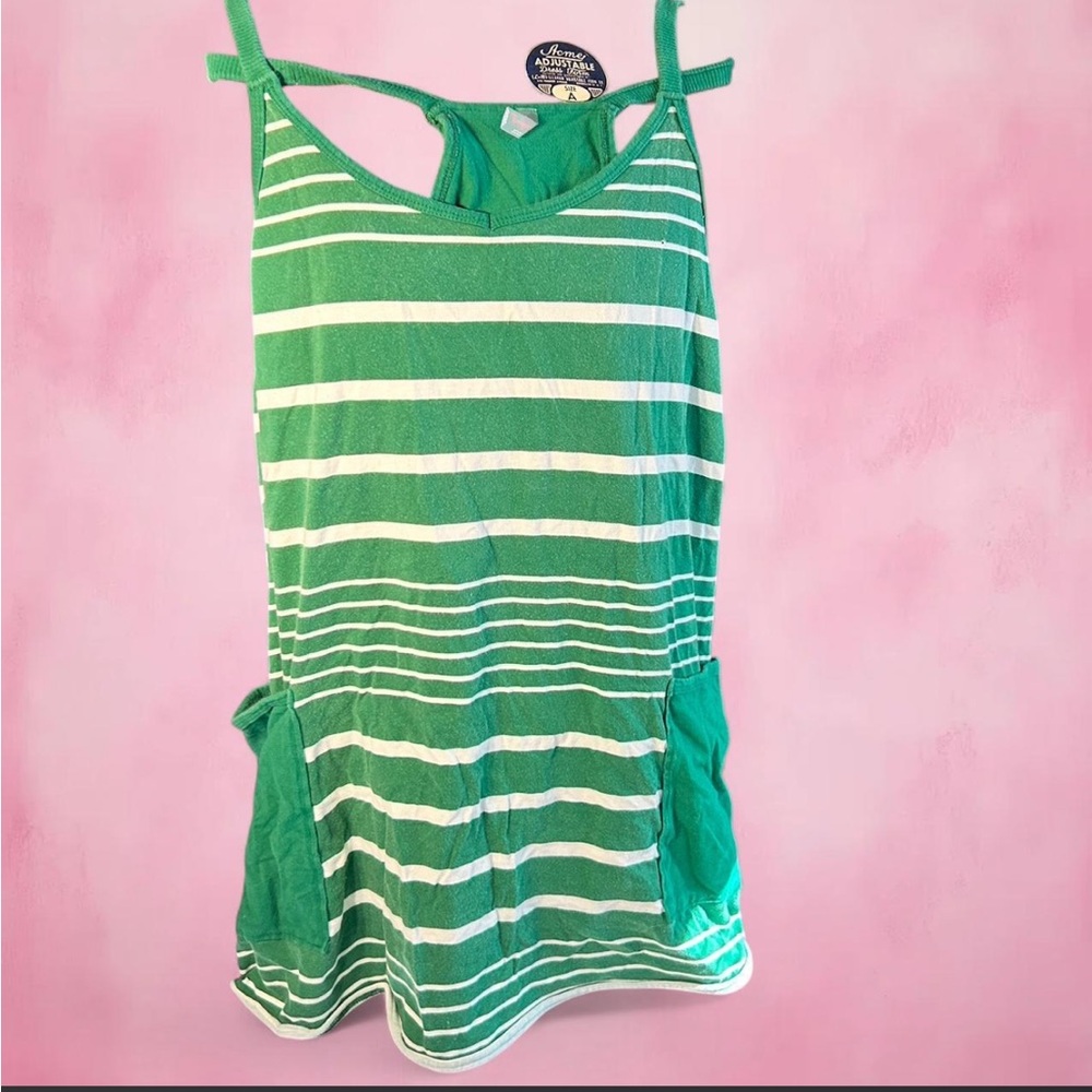 FP Movement by Free People Green and White Striped Jumpsuit